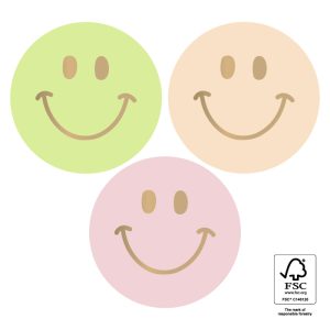 Stickers I 3 kleuren smiley pastel gold (10 st)