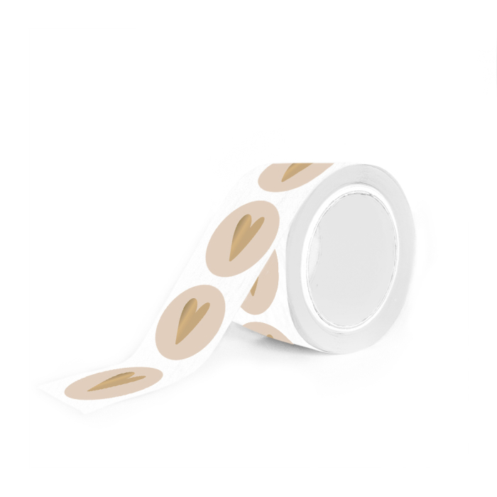 Stickers heart beige (10st) - Afbeelding 3