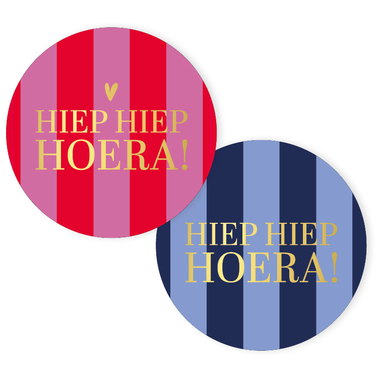 Stickers I “Hiep Hiep Hoera” | Roze/Blauw (10st.)