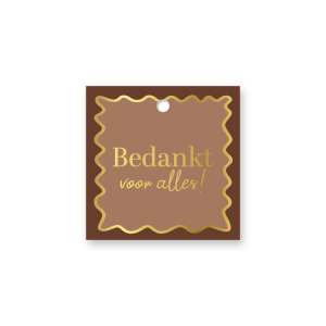 Cadeaulabel I Bedankt voor alles I mokka