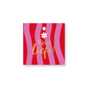 Cadeaulabel I Veel liefs rood/roze