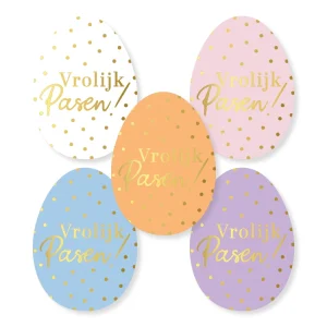 Sticker I Vrolijk Pasen eivorm (10st.)