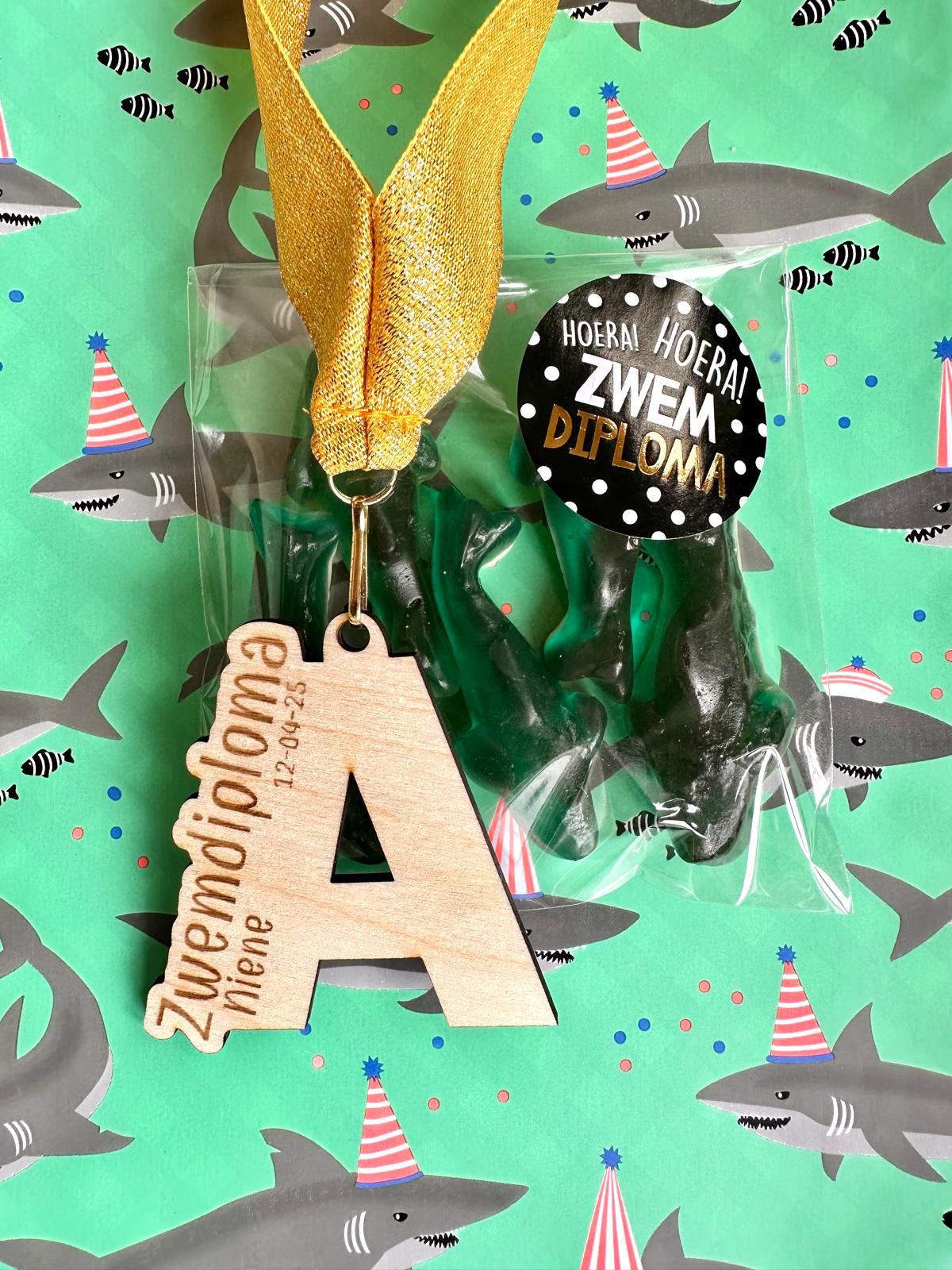 Houten medaille I Zwemdiploma