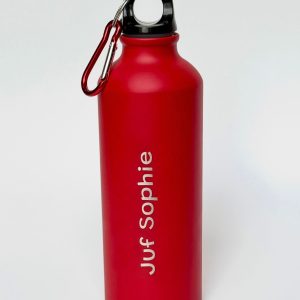 Gepersonaliseerde waterfles met naam  I rood