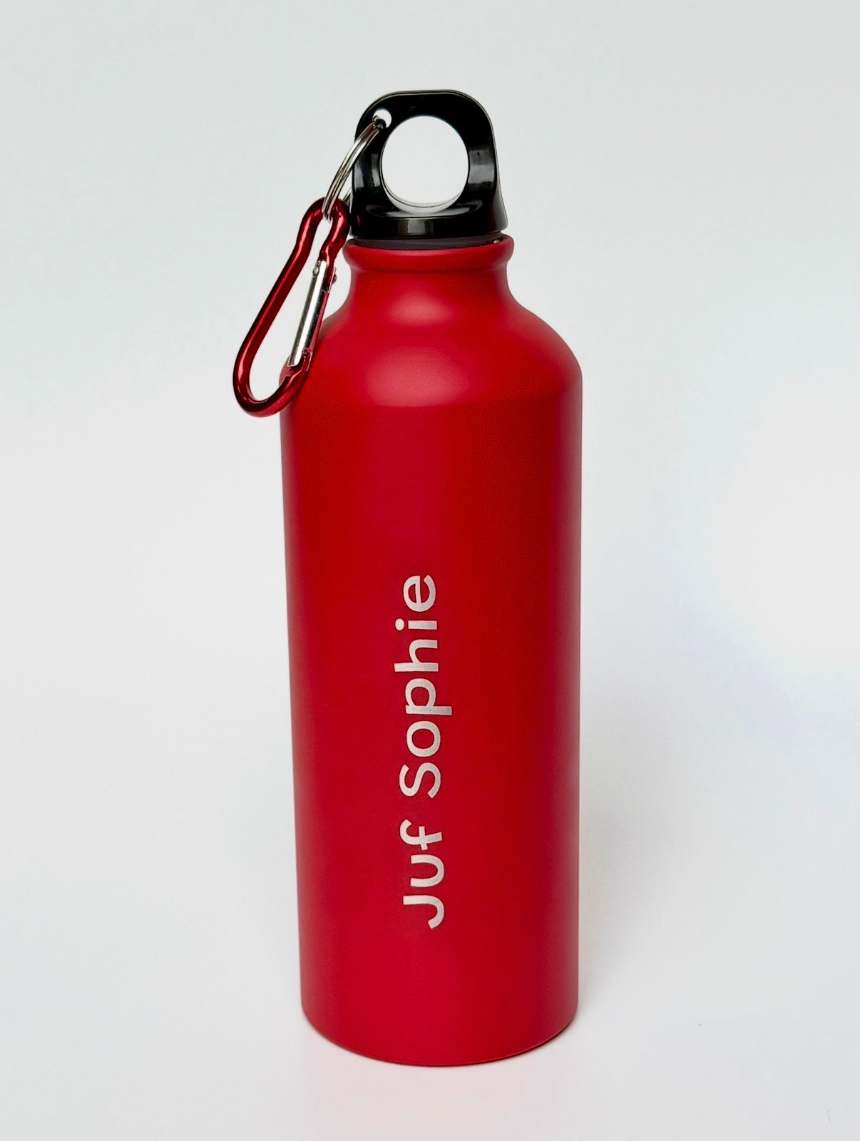 Gepersonaliseerde waterfles met naam I rood