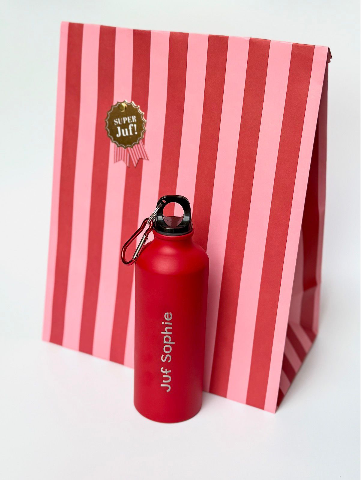 Gepersonaliseerde waterfles met naam I rood - Afbeelding 2