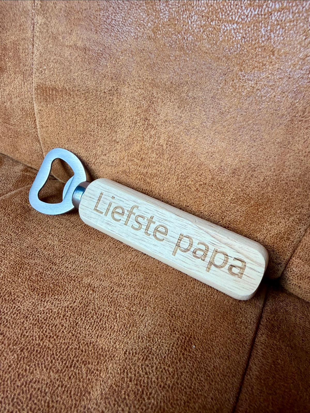Houten flesopener I liefste papa - Afbeelding 2
