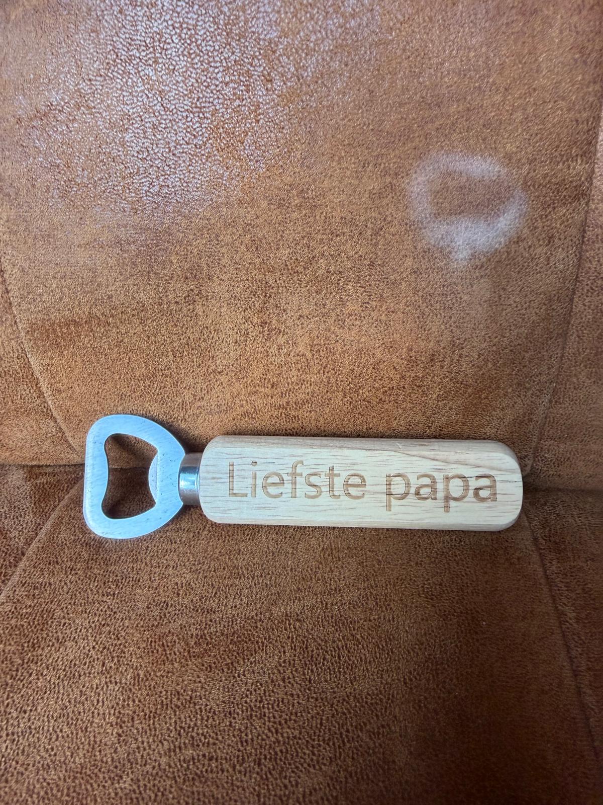 Houten flesopener I liefste papa