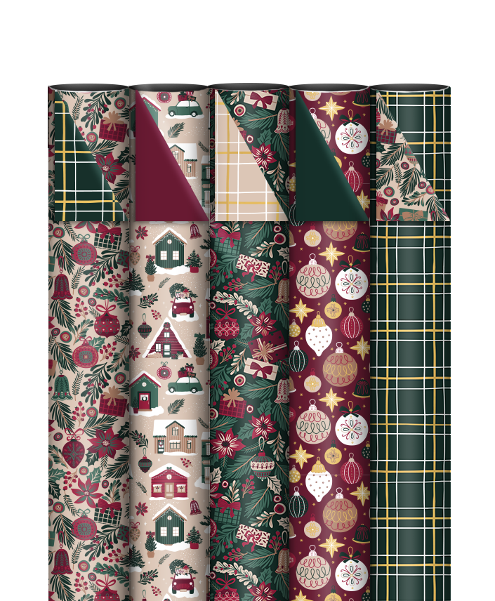 Inpakpapier I Set classic christmas (5st.)