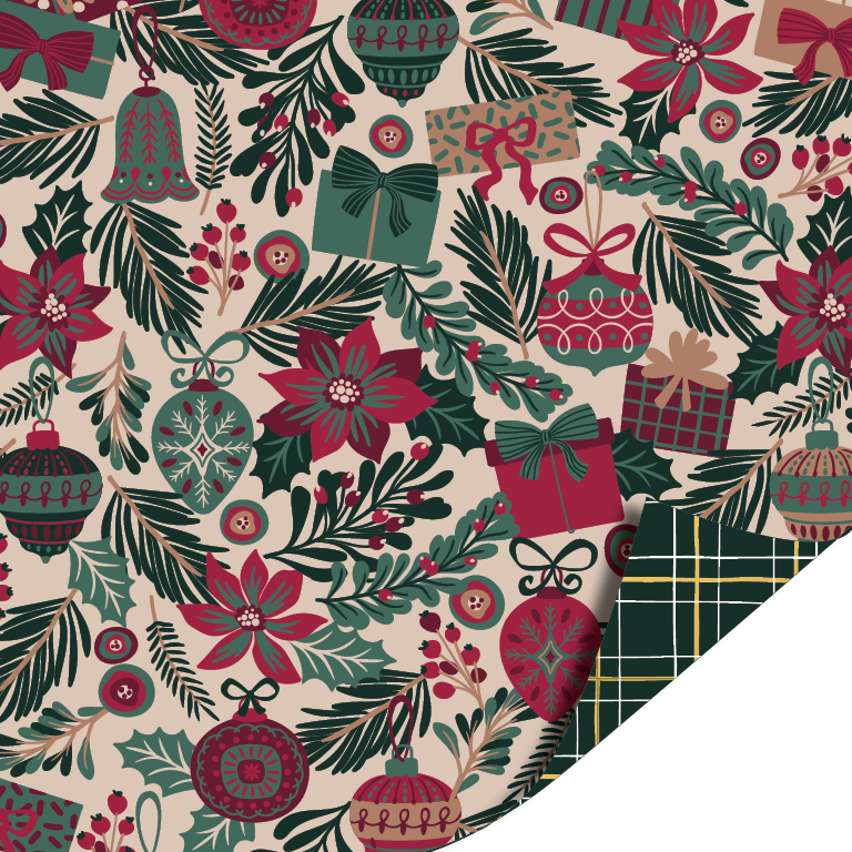 Inpakpapier I Set classic christmas (5st.) - Afbeelding 3
