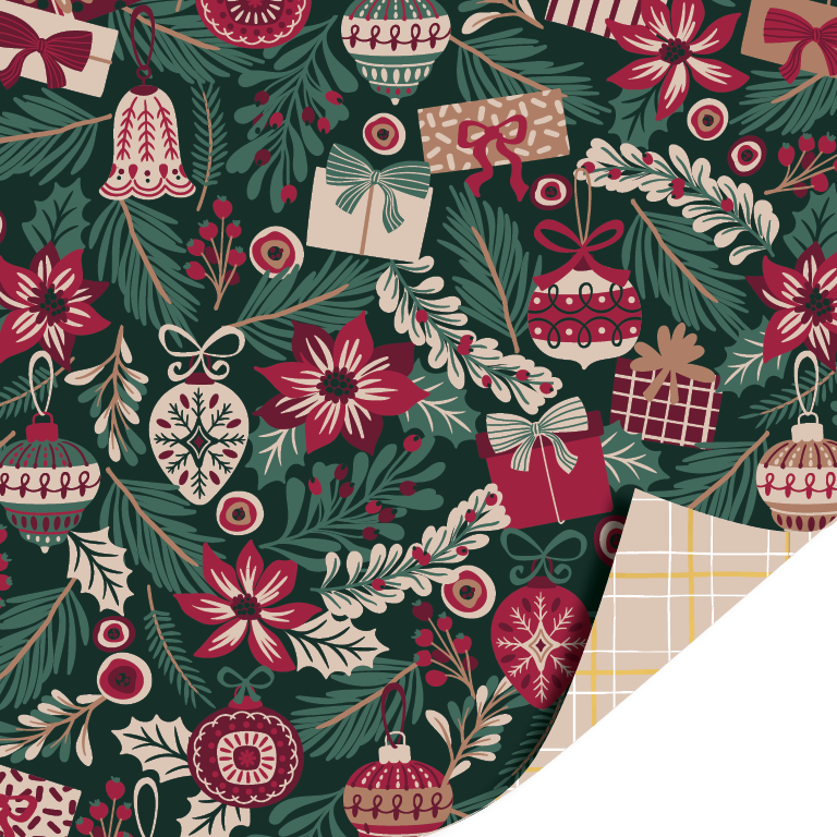 Inpakpapier I Set classic christmas (5st.) - Afbeelding 4