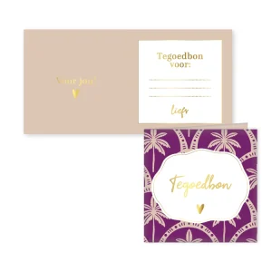Tegoedbon Tropical Deco Paars – een cadeautje om zelf te kiezen