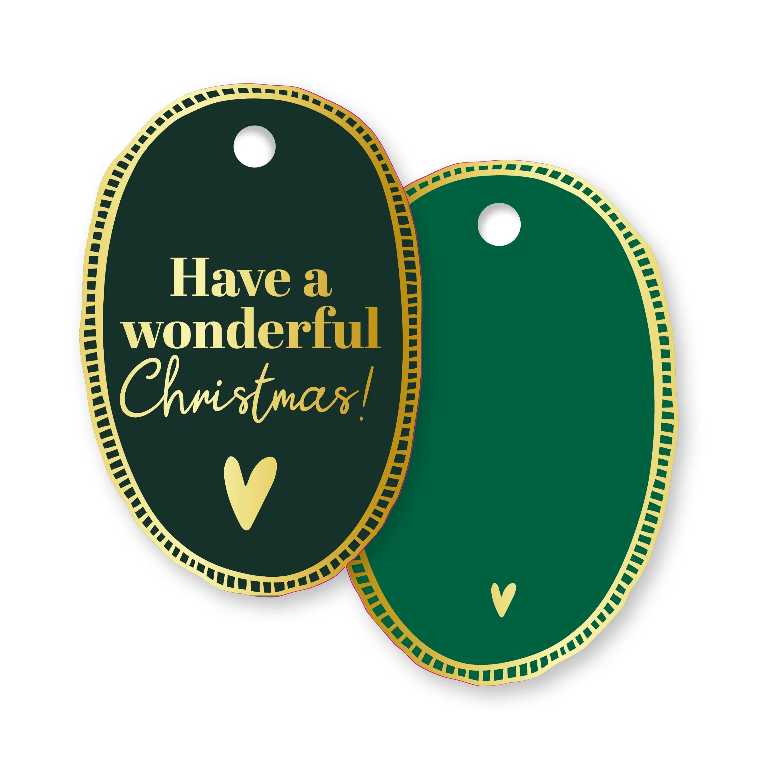 Cadeaulabel I Have a wonderful Christmas ovaal groen