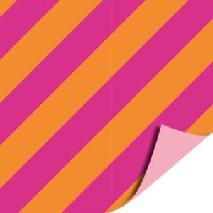 Inpakpapier I stripes orange pink 30x300cm