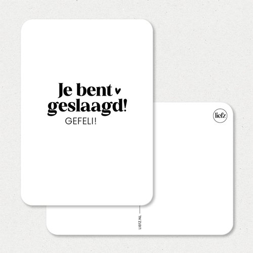 Kaart I Je bent geslaagd! Gefeli! - Afbeelding 3