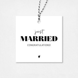Mini kaart I Just Married, Congratulations!