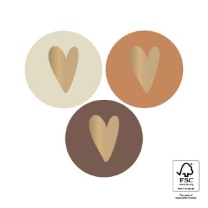 Stickers heart natural multi (10st.)